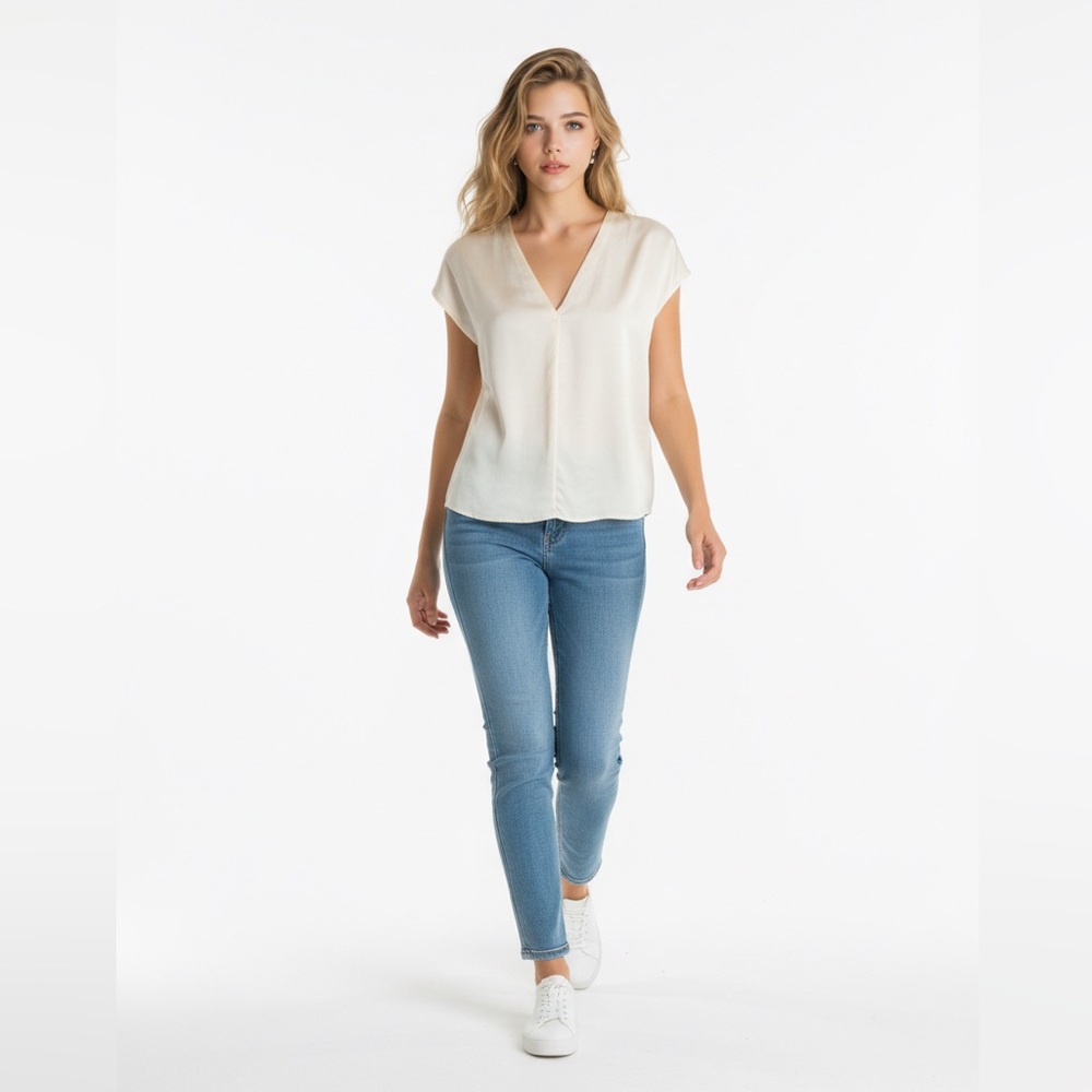 Vince Crushed Satin Blouse